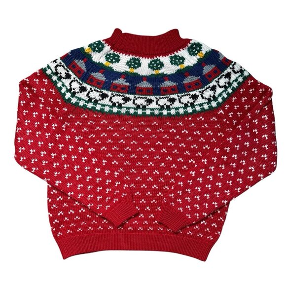 VTG Northern Isles Novelty Fair Isle Sweater XL Nature Farm Sheep Cottagecore - Picture 2 of 8